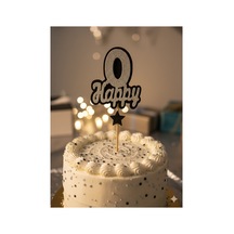 Işıltılı "happy O" Pasta Süsü Gümüş Tüm Yaşlar