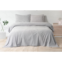 Merinos Modern Twist 3 Parça Çift Kişilik Battaniye Seti Kutulu 220x240 Açık Gri Açık Gri