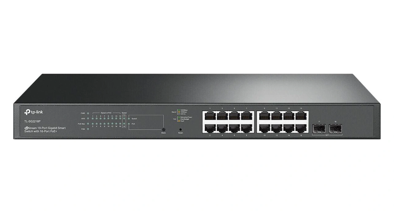 Sg2218p 16 Port Poe+ 10-100-1000 Mbps L2 Yönetilebilir Switch Hub 2 Sfp Port-113958