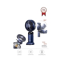 Torima F-19 Lacivert Dijital Ekranlı Şarjlı 90 Derece Ayarlanabilir Başlıklı Mini Masa Fan Vantilatör