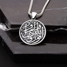 Gümüş Allah'tan Kork Yazılı Erkek Kolye