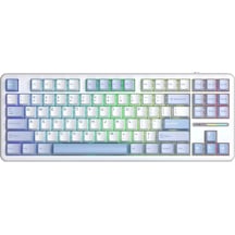 Aula F87 Pro Mekanik Rgb Tkl Graywood V3 Switch Kablosuz Makrolu Hot Swap Klavye Buz Mavi