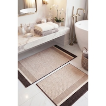 Buççin Online Mağaza Banyo Paspası 2 Li Set Yıkanabilir Dokuma Yüzey Kaymaz Taban Klozet Takımı Banyo Halısı Paspas Polip Çok Renkli