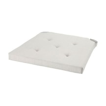 Ekru Renk Sandalye Minderi MeridyenDukkan 35/42x40x4 cm Cırt Cırt