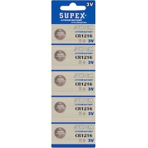 Supex Extra Long Battery CR1216 3V Lityum Düğme Pil 5'li