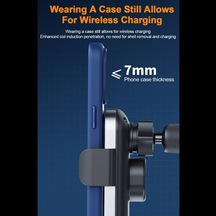 Pazly Yüksek Hızlı Şarjlı 360 Dönüşümlü Araba Telefon Tutucusu - Kablosuz Şarj, Anti-kayma, Titreşim Emici