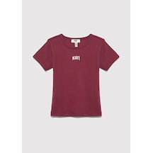Mavi Baskılı Bordo Kız Çocuk T-shirt M7610350-70393 Bordo Mavi Baskılı Bordo Kız Çocuk T-shirt M7610350-70393 Bordo