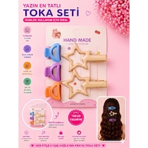 5'li Set Yazın En Tatlı Yıldız Figürlü Ve Renkli Mandal Saç Tokası Seti Farklı Renk Seçenekli F