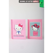 X Dekomus Lisanslı Hello Kitty Özel Tasarım A6 Bloknot Çizgisiz 80 Yaprak Tek Adet Altın