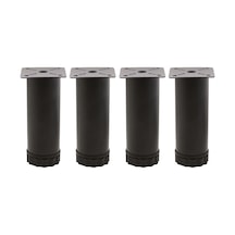 Badem10 Ayarlanabilir Mobilya Kanepe Baza Koltuk Metal Destek Yükseltici Ayağı 12 Cm Siyah Metal Ayak 4 Adet 6395751