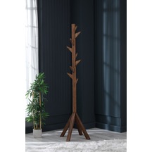 Ahşap Ayaklı Askılık Portmanto Modern Elbise Askısı 175 Cm Ceviz Ceviz