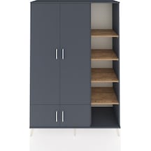 Hyperion Dolap 6 Raflı 4 Kapaklı Tek Askılı 132x44x195 Antrasit-antrasit/çam Antrasıt/atlas Çam