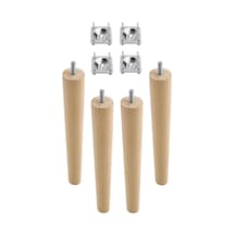 Ahşap Mobilya Koltuk Kanepe Sehpa Masa Ayağı Ayakları M8 Civatalı 25 Cm + Bağlantı Aparatlı 8'li Set Çok Renkli