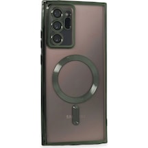 Samsung Galaxy Note 20 Ultra Kılıf Kross Magneticsafe Kapak - Koyu Yeşil