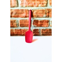 Silikon Sert Düz Spatula - Kırmızı Renk- 27 Cm - 1 Adet Kırmızı