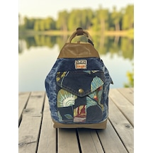 Kaliteli Küçük Boy Tek Gözlü Vintage Salaş Disayn Sırt Günlük Gezi Trekking Çantası S Boy 19cmx32cm Mavi