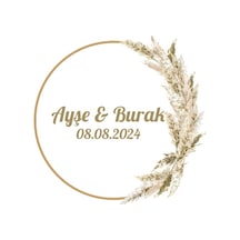 Kozalak Ve Kırmızı Meyveli Yuvarlak Etiket Kına Nişan Düğün 3x3 Cm Özel Etiket / 50 Adet Sticker Beyaz