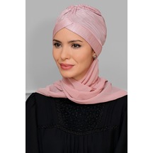 Hürrem Bone Pudra Pratik Hazır Geçmeli Tesettür Bone Fukuro Piliseli Tek Çapr (545491103) Pudra