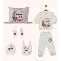 Pia Baby Gl 1919-08 İsme Özel Yastık Zıbın Set Krem