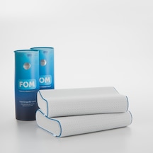 FOM 2'li Flex Tam Ortopedik Visco Konforlu Uyku Yastık Kampanyası, Ortopedik 60 x 40 x 14/11 Beyaz