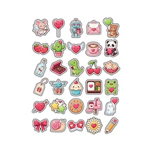 30 Adet Romantik Kalp Sticker Seti - Laptop Defter Telefon Ajanda İçin Çok Renkli