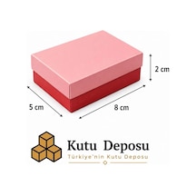 5x8x2 Cm Asetat Kapaklı Takı Kutusu-kırmızı Demonte 50 Adet