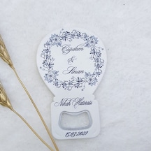 Siyah Beyaz Çiçekli Baskılı Balon Açacak Magnet 11x7 Cm (30 Adet)