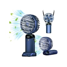 Relaxed Mini El Fanı Taşınabilir Kişisel Fan Asılı Boyun Fanı 90 Ayarlanabilir Usb Şarj Edilebilir 5000mah Küçük Masa Fanı -mavi