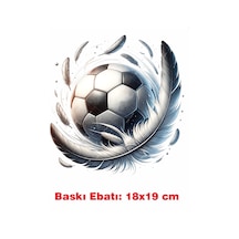 Futbol Topu Temalı Ütü İle Yapışan Tekstil Kumaş Tişört Dtf Baskı 3582