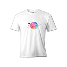Yörünge Beyaz Erkek Tshirt