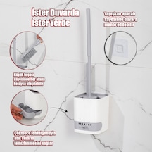 Porsima 2026 Pratik Tuvalet Fırçalığı Banyo Tuvalet Fırçası Gri B