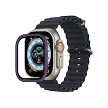 Newface Apple Watch Ultra 49mm Alüminyum Kasa Cam Ekran Koruyucu - Mor Diğer