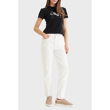 Calvin Klein Mom Jean Chalk Whıte, Asn, Sh, 25 Beyaz Kadın Kot Pantolon