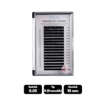 Misyul 0.05d Dramatik Kıvrım 10 Mm Soft Eyelash Doğal İpek Kirpik 16'lı