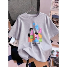 Noıssey Urban Pop Graphic Kadın Tişört Koleksiyonukod 5324 Gri