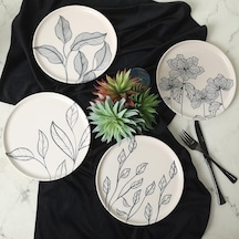 Leaf Traces Nordıc Pasta Tabağı 22 Cm 4 Adet / 22881-82-83-85 Açık