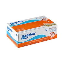 Dolphin Pudrasız Beyaz Lateks Muayene Eldiveni 20 x 100'lü