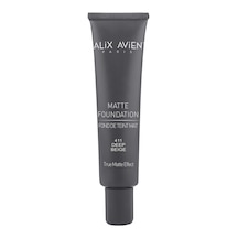 Alix Avien Uzun Süre Kalıcı Doğal Mat Bitişli E Vitamini İçeren Mat Fondöten Matte Foundation 411 Deep Beige
