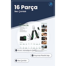 Çok Amaçlı Pense 16 Parça Çantalı Multi Alet Seti Tel Kesici Torn