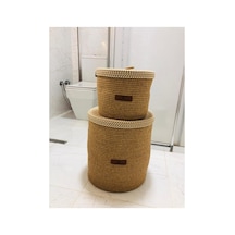 Jüt,hasır,2 Li,banyo Sepet Takımı,bohem Tarzı Banyo Takımı,iskandinav Tarzı/sepet/40x35 Hasırkrem Hasırkrem
