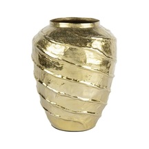 Mikasa Moor Shiny Gold Spiral Küp Metal Vazo 32x39cm Çok Renkli