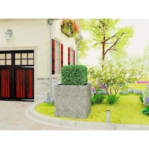 Nuano Consept Kübik Serisi Köşeli Saksı Koyu Gri 20x20