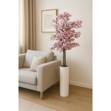Yapay Çiçekçiniz Yoğun Yapraklı 100 Cm Yapay Sakura Bahar Dalı Ağacı Premium pembe
