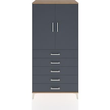 Hyperion Dolap 2 Raflı 5 Çekmeceli 2 Kapaklı 88x44x182 Çam-an... Çam