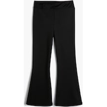 Koton Basic İspanyol Paça Pantolon Beli Lastikli Siyah 4skg40140ak 4SKG40140AK999 Siyah