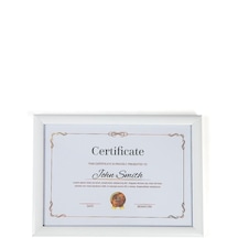 A4 Çerçeve Beyaz Kırılmaz Pvc Camlı 21x30 Sertifika Diploma Belge Fotoğraf Için 002