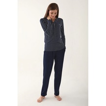 Pierre Cardin 8736 Kadın Pijama Takımı Lacivert V1