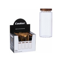 Cooker Borosilikat Cam Kavanoz 1.4 Lt Ckr-3822 Bej