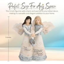 82417 Angels - Blessed To Have A Wonderful Friend Like You 12,7 Cm Çift Melek Heykelcik, Gümüş, Kahverengi, Bronz/bej, 14 Cm