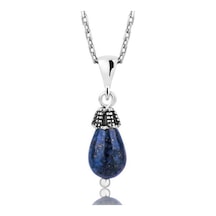 Gümüş Lapis Doğal Taş Kadın Kolye (85255265)